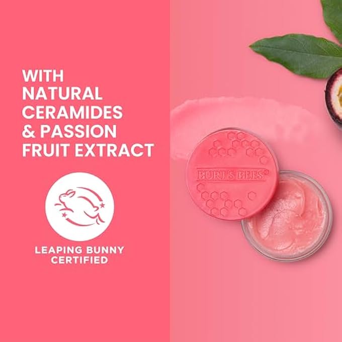 Burt's Bees OVERNIGHT LIP SLEEPING MASK, 0.25 OZ - MOISTURIZING, HYDRATING, EXFOLIATING, REDUCES FINE LINES, CERAMIDE INFUSED, PASSIONFRUIT SCENT - Image 3